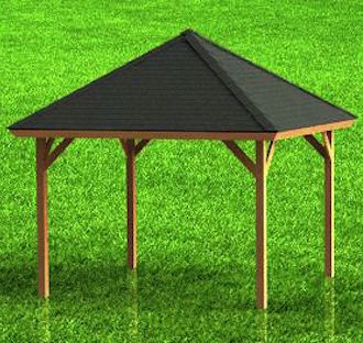 Gazebo with Hip Roof Downloadable Building Plans