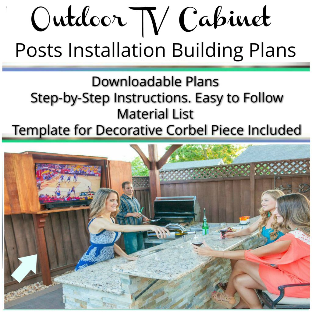 Outdoor TV Cabinet With Double Doors Downloadable Building Plan DIY   Post Installation Building Plans1 1024x1024 