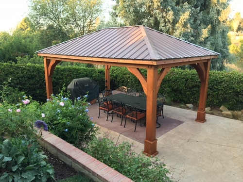 Gazebo with Hip Metal Roof Downloadable Building Plans