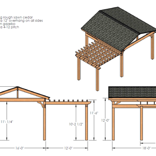 Gazebo and Pergola Combo Downloadable Building Plans – DIY Backyard